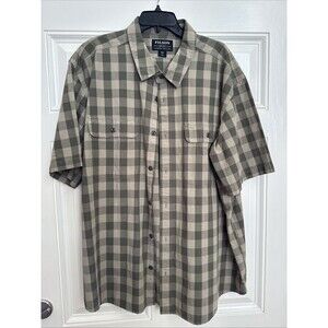 New Filson Lightweight Kitsap Work Shirt Plaid Short Sleeve 3X